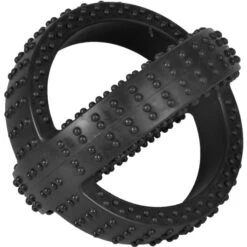 Flamingo Jouet Chien Gladiator Cross Balle Noire En Caoutchouc 14cm