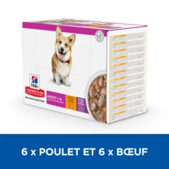 HILL'S SCIENCE PLAN HEALTHY CUISINE MIJOTÉS POUR CHIEN ADULTE SMALL & MINI AU POULET ET AU BŒUF 12X80G -Flamingo || ROYAL CANIN || Trixie Soldes Boutique Hill s science plan chien adult healthy cuisine mijotes sachet repas poulet boeuf 12x80g 2 FR