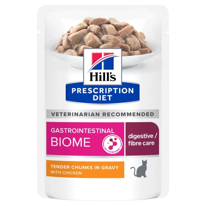 HILL'S PRESCRIPTION DIET GASTROINTESTINAL BIOME SACHETS REPAS POUR CHAT POULET 12X85G 3 HILL'S PRESCRIPTION DIET GASTROINTESTINAL BIOME SACHETS REPAS POUR CHAT POULET 12X85G