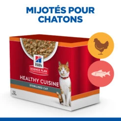 HILL'S SCIENCE PLAN HEALTHY CUISINE MIJOTÉS POUR CHAT ADULTE STÉRILISÉ AU POULET ET AU SAUMON 12X80G -Flamingo || ROYAL CANIN || Trixie Soldes Boutique Hills science plan chat adult sterilised cat healthy cuisine mijotes sachet repas poulet saumon 12x80g 2 FR
