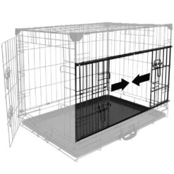 Cage Fer Ninja Edition Avec Porte Coulissante 91x61x69 Cm Noir -Flamingo || ROYAL CANIN || Trixie Soldes Boutique Schuifdeur 2