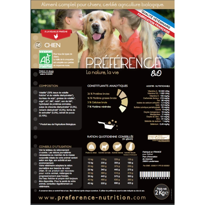 Préférence Bio Chien 10Kg 3 Préférence Bio Chien 10Kg